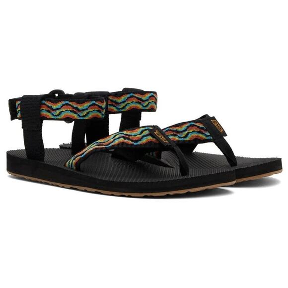 Teva Mens 11 Black Original Sandals Revive Ankle Strap Outdoor Beach 80s BR24-1 - Picture 1 of 10